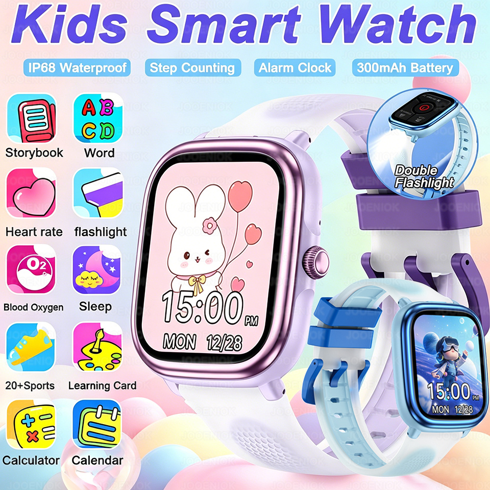 Smartwatch Watches Birthday Gift For Girls - 2026年新型スマートウォッチ キッズ懐中電灯 学習パートナー マルチゲーム 電卓 目覚まし時計