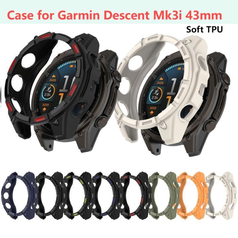Smartwatch English - ガーミン降下mk3i用ソフトtpuケース、スマートウォッチストラップバンド、中空カバー、プロテクターシェル、バンパーカバーアクセサリー、43mm