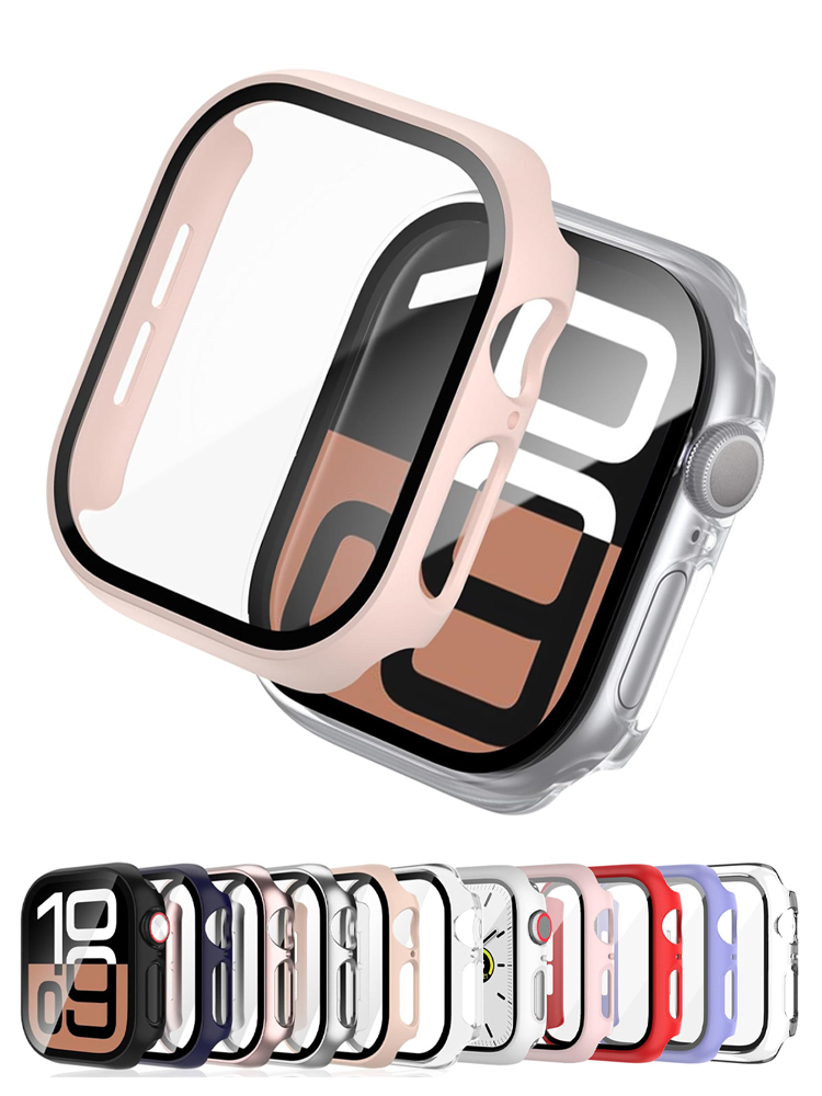 Smartwatch New Watches - Apple Watch 10用保護ケース,HDスクリーンプロテクター,強化ガラス,ハードPC,バンパー,iwatchシリーズ,42mm, 46mm,アクセサリー
