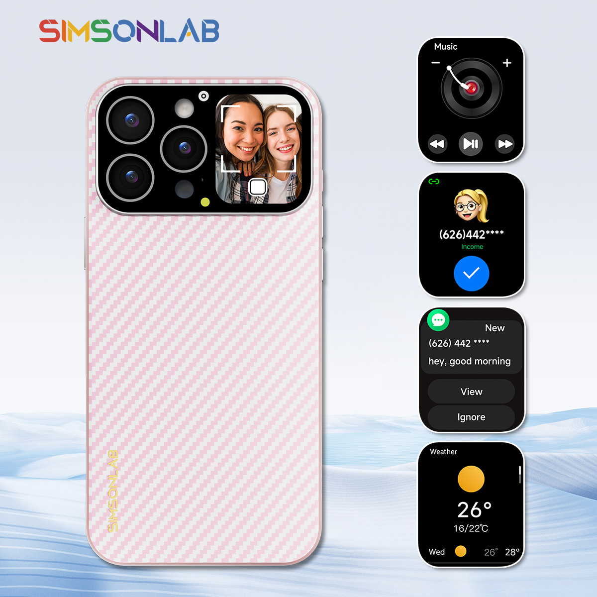 Smartwatch Watches Wallpaper - iPhone用新型スマホケース Bluetooth接続 タッチスクリーン リモートカメラ撮影 音楽コントロール ビデオ壁紙