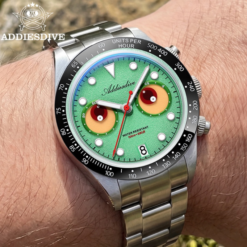Watch Crown Pusher - ADDIESDIVE トップブランド メンズ ルミナスウォッチ クロノグラフ 100m防水