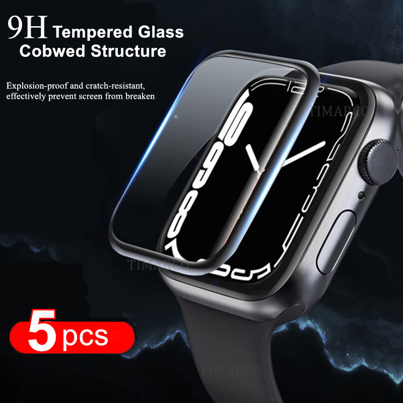 Smart Watch Screen Protector - アップルウォッチ用スクリーンプロテクター,フル強化フィルム,ガラス,45mm, 44mm, 41mm, 38mm, 40mm, 42mm,iwatchシリーズ8,