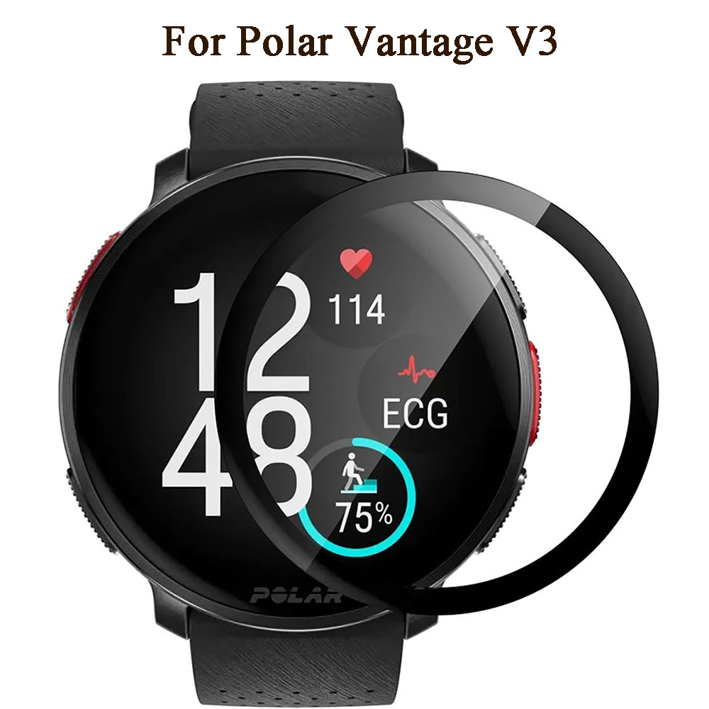 Smart Watch Screen Protector - 極vantage v3スマート時計バンド,3D曲面スクリーンプロテクター,フルカバー,HD,透明メッキ