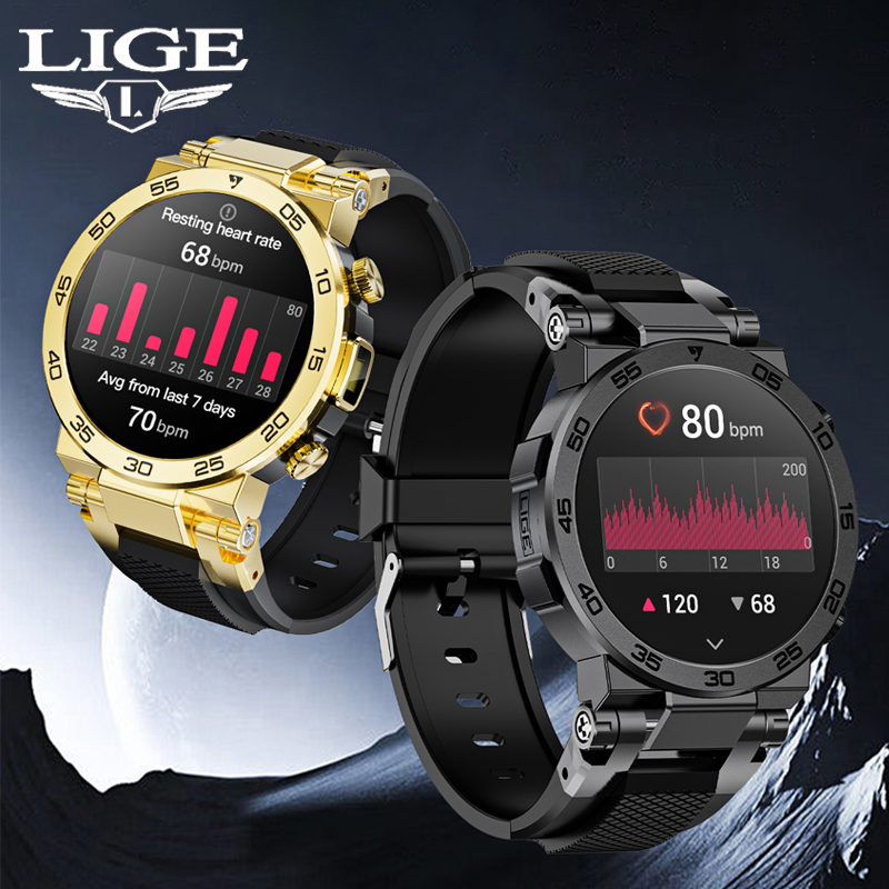 Smartwatch Watches Wallpaper - LIGE カスタマイズ可能な壁紙スマートウォッチメンズ屋外スマートウォッチ LED 懐中電灯 Bluetooth 通話