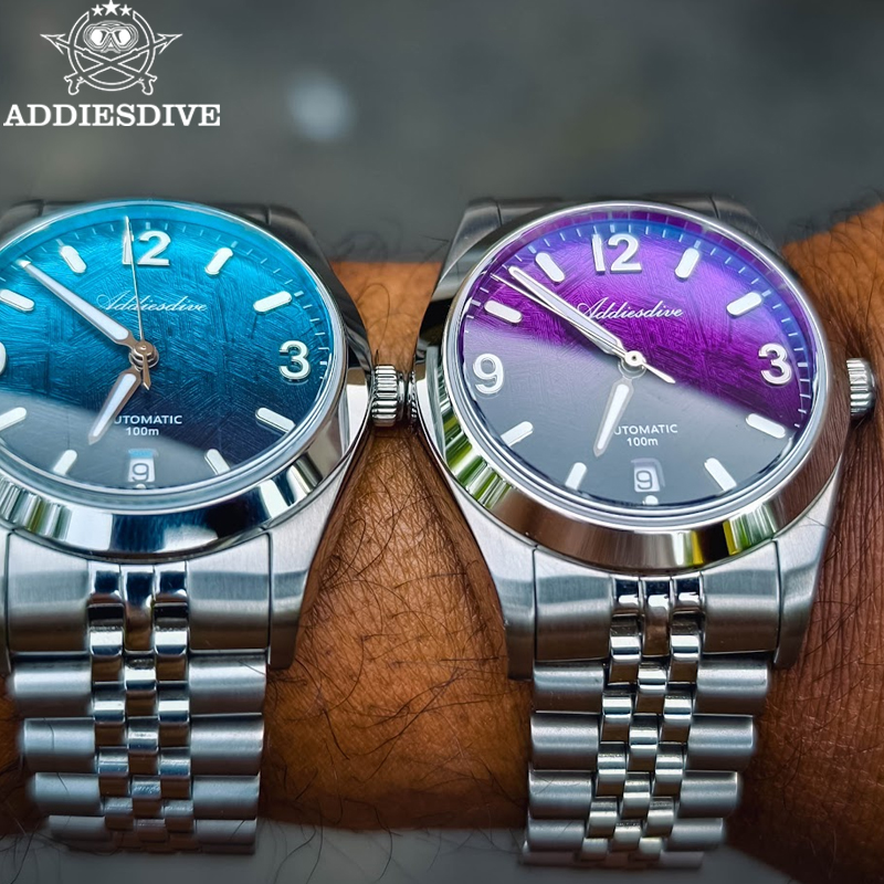 Watch Crown Stem - ADDIESDIVE 新しい自動機械式時計 AD2547 トップブランドのサファイアガラス男性腕時計発光 100 メートル防水スポーツ時計