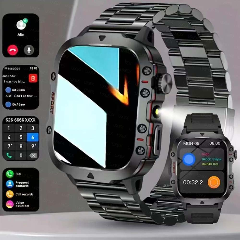 Smartwatch Watches Wallpaper - 2026年新型スマートウォッチ LEDライト ワイヤレス通話 多機能スポーツモード 通話・メッセージ通知 カスタム壁紙