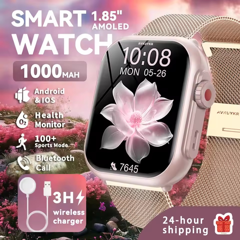 Smartwatch Watches Brands For Women - 2026年ファッション女性用腕時計Ultra2 SEスマートウォッチ1000mAh 1.85インチAMOLEDフルタッチスクリーンHD通話スマートウォッチAndroid IOS対応レディース向け