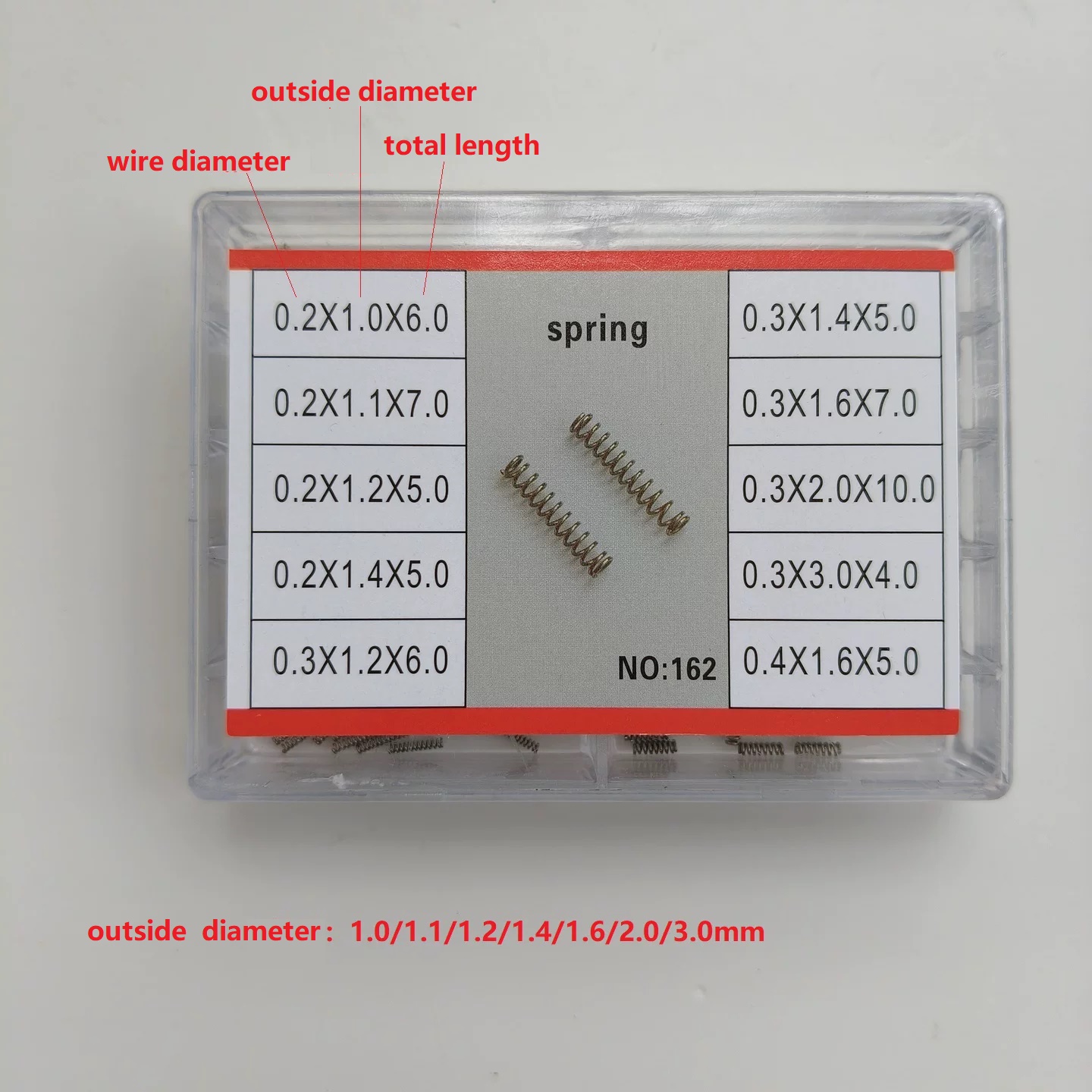 Watch Crown Pusher - 0.2mm 0.3mm 0.4mmの線径の時計用リュウズプッシャー用スプリング部品、時計修理用マルチサイズ品