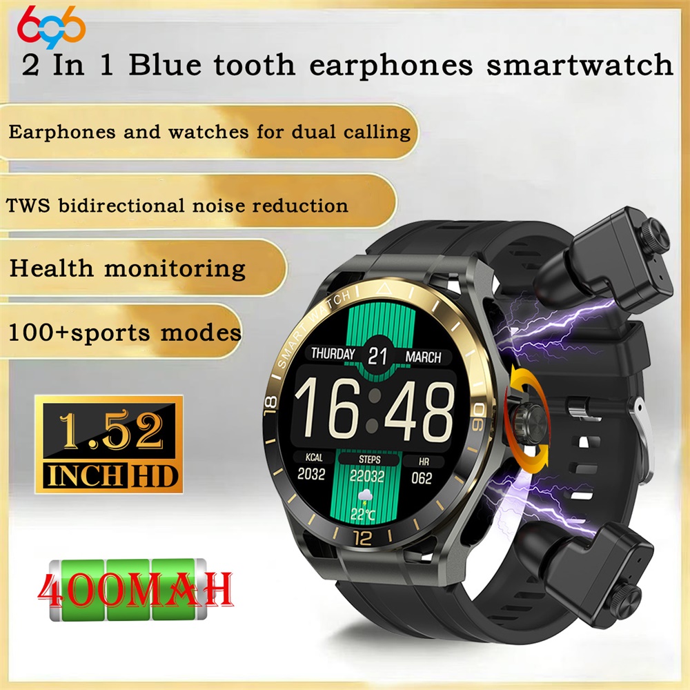 Smartwatch Noise Watches - 2026年ブルートゥース通話イヤホン付き2in1スマートウォッチ、TWSノイズキャンセリングヘッドホン、心拍数健康ウォッチ、スポーツスマートウォッチ