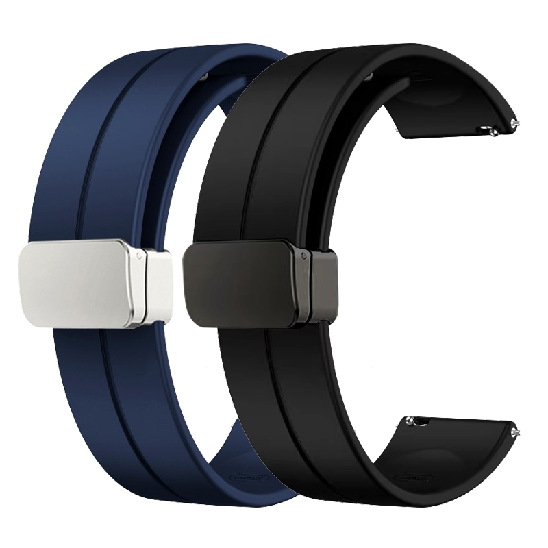 Smartwatch Watches Brands For Women - 男性と女性のためのシリカゲル磁気ブレスレット,黒と月のストラップ,ブランド名,エアロビガックス,swatch,20mmに適しています
