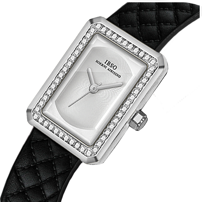 Luxury Ceramic Watch - ファッションレザー女性腕時計長方形ゴールデン防水エレガントな手時計女性ギフト高級ブランドレディース腕時計ブラック