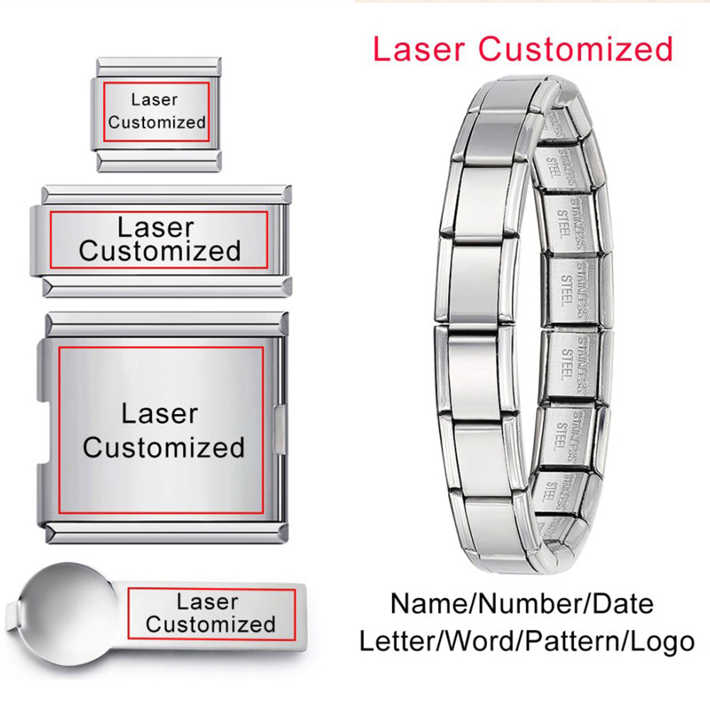 Bracelet Link Remover - URING カスタマイズパーソナライゼーションバルクイタリアチャームリンクフィット 9 ミリメートルステンレス鋼ブレスレット DIY ビーズ女性男性ジュエリーギフト