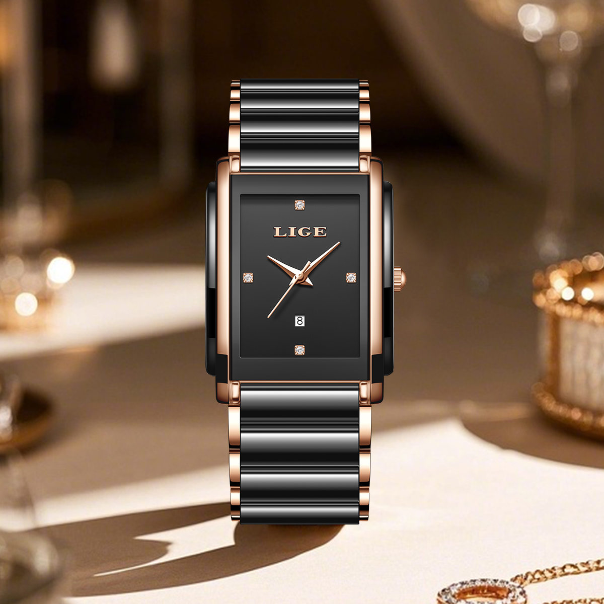 LIGE ファッションエレガントな女性用腕時計フルセラミック - Luxury Ceramic Watch のレビューと価格