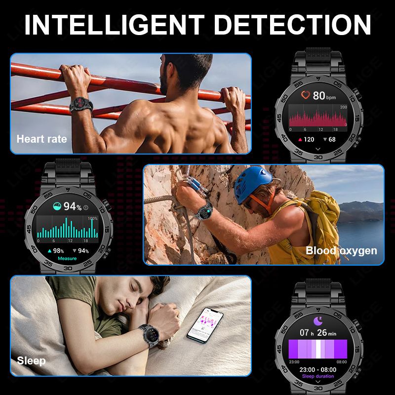 LIGE カスタマイズ可能な壁紙スマートウォッチメンズ屋外ス - Smartwatch Watches Wallpaper のレビューと価格