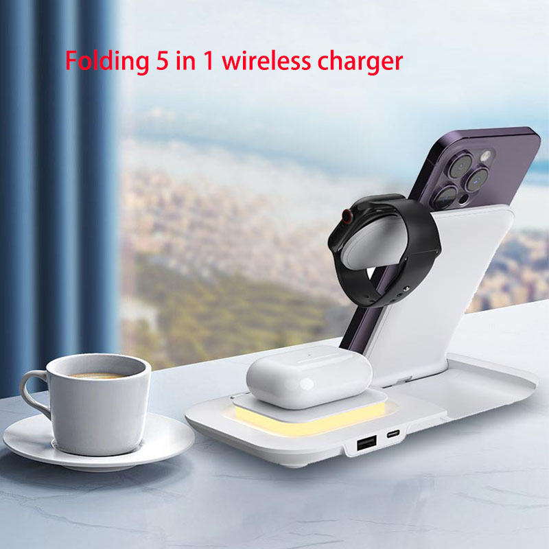 ホット3in1折りたたみ式ワイヤレス携帯電話充電ステーション - Smartwatch New Watches のレビューと価格