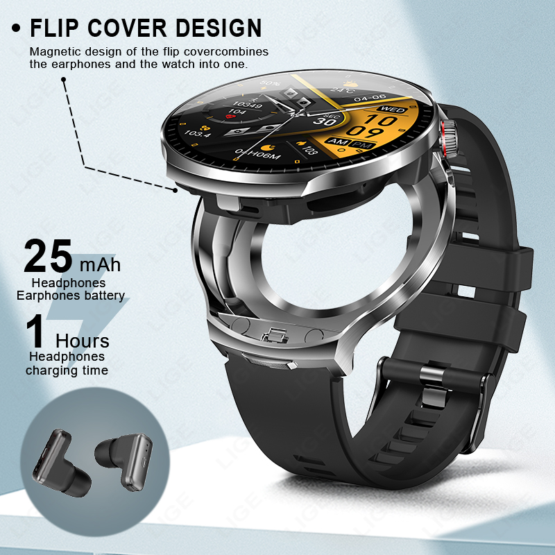 LIGE 2026 新型TWS 2 in 1ヘッドセットスマ - Smartwatch Noise Watches のレビューと価格