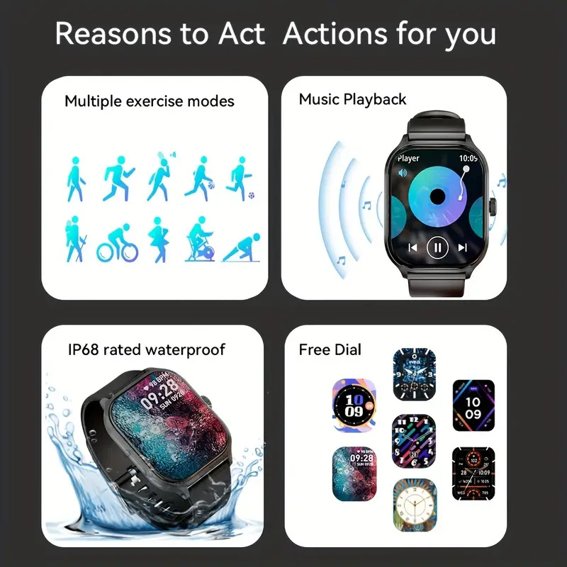 IPhoneおよびAndroid用のアラーム付きワイヤレスス - Smartwatch Watches Wallpaper のレビューと価格