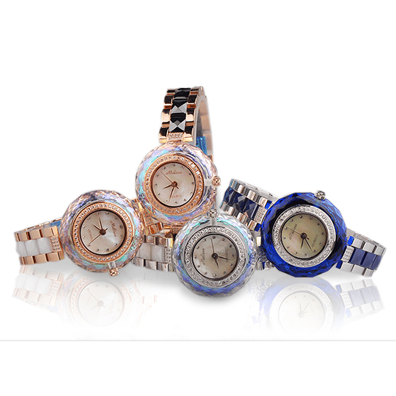 セール!!! メリッサ-女性用セラミック時計,回転クリスタル - Luxury Ceramic Watch のレビューと価格