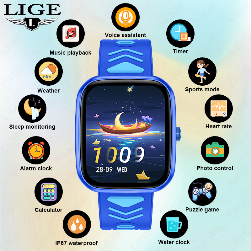 LIGE キッズスマートウォッチ ゲーム 防水 電子機器 タ - Smartwatch Watches Birthday Gift For Girls のレビューと価格