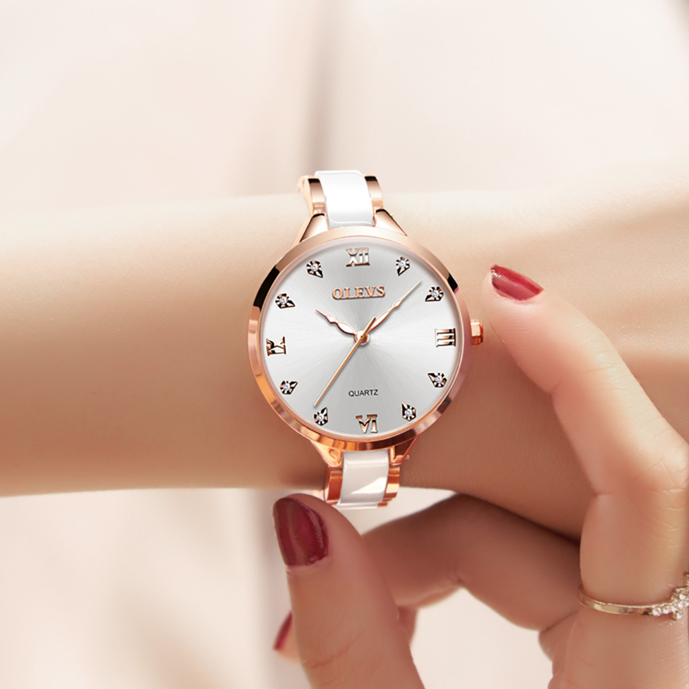 OLEVS セラミックドレス女性腕時計高級ローズゴールドレデ - Luxury Ceramic Watch のレビューと価格