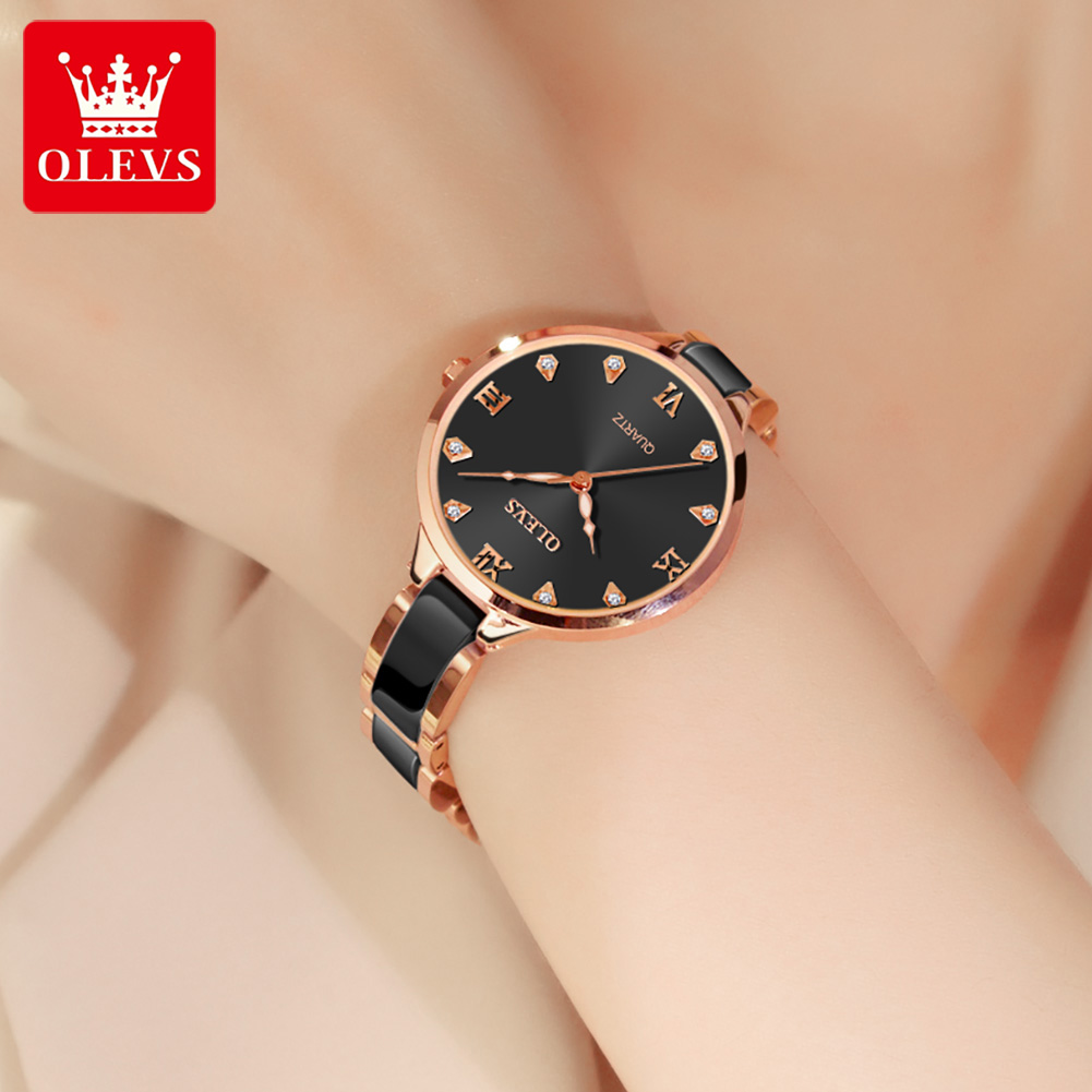 OLEVS セラミックドレス女性腕時計高級ローズゴールドレデ - Luxury Ceramic Watch のレビューと価格