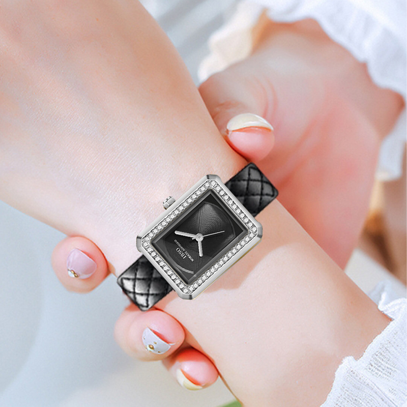ファッションレザー女性腕時計長方形ゴールデン防水エレガントな - Luxury Ceramic Watch のレビューと価格