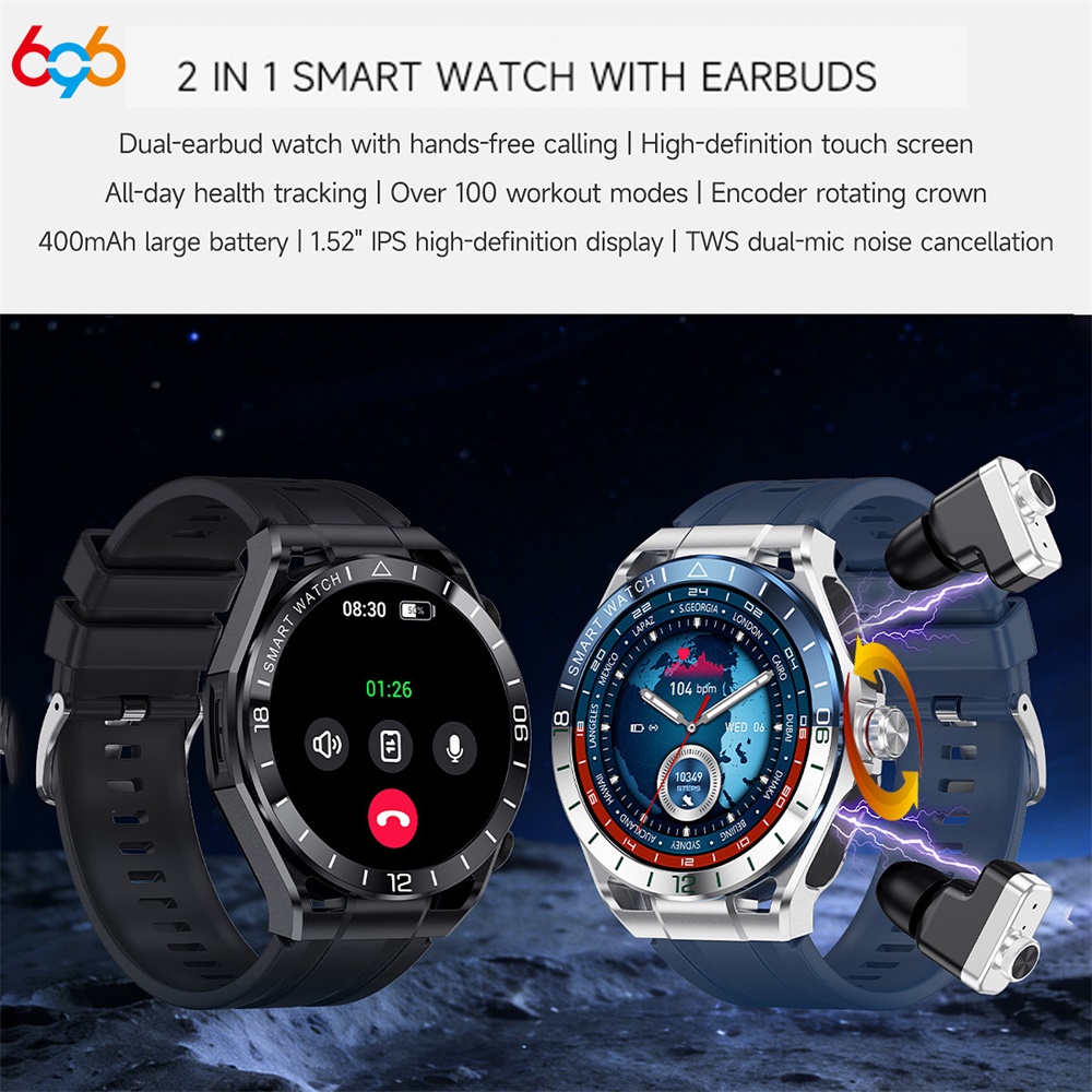 新型2in1ブルートゥース通話対応イヤホン付きスマートウォッ - Smartwatch Noise Watches のレビューと価格