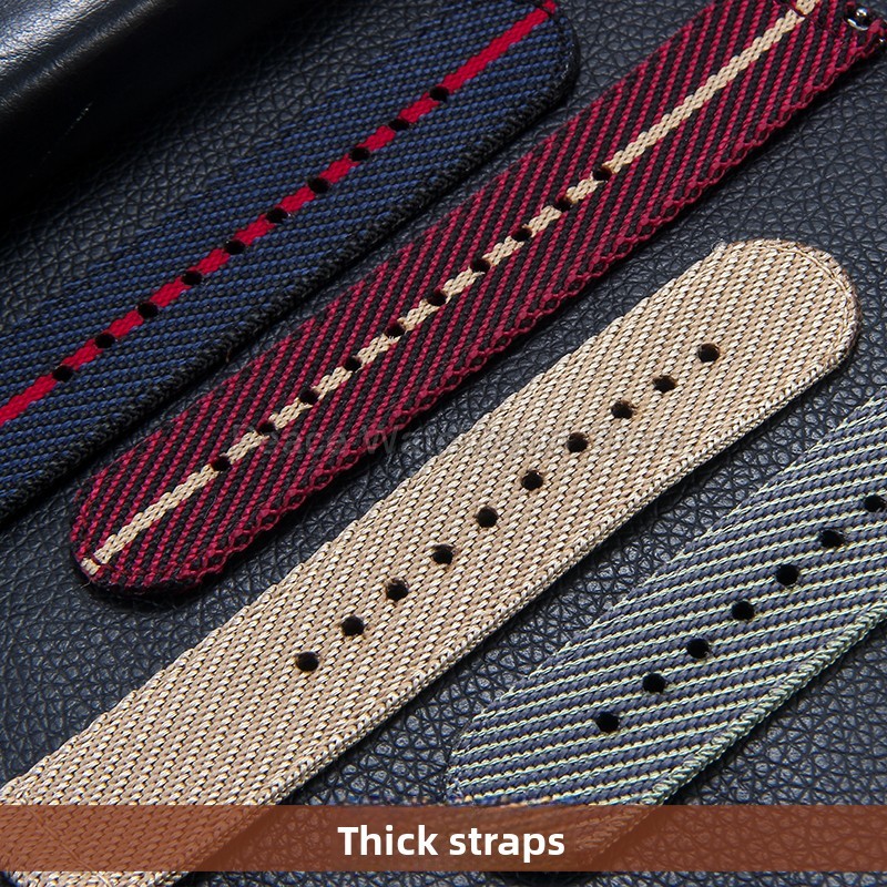20 22 ミリメートルカーキブルーレッドナイロンブレスレッ - Nato Strap Nylon のレビューと価格