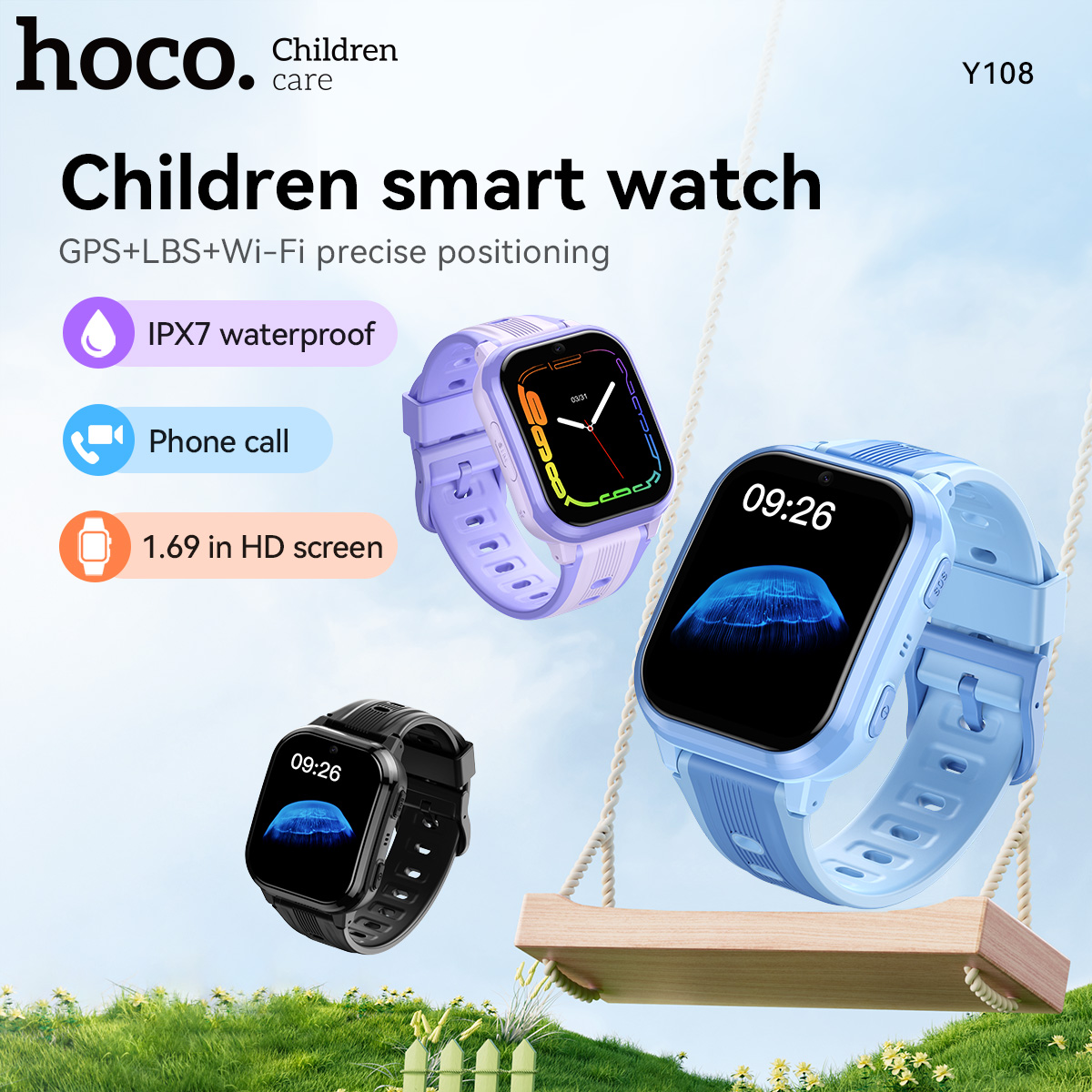 HOCO Y108 1.69インチHD液晶曲面タッチスクリー - Smartwatch Watches For Kid Boy のレビューと価格